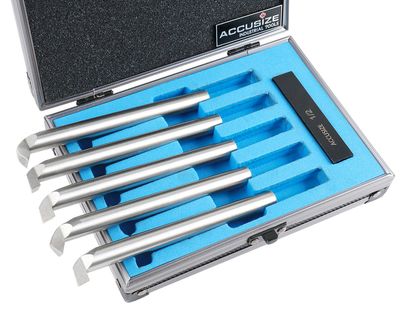 Accusize 3/8 Inch HSS Internal Threading & Boring Tool Set - 6 Piece Industrial Tool Kit