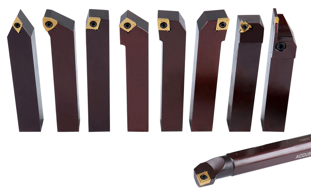 1" 9 Pieces/Set, Indexable Carbide Turning Tools and Boring Bar,  2988-0001