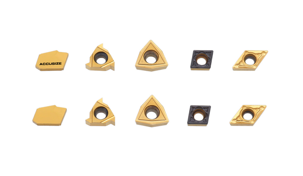 2 Pc of Each Style of Carbide Inserts for 9-Pc Indexable Carbide Turni