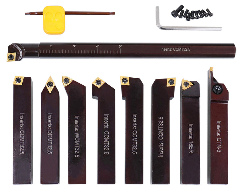3/4" Lathe Internal Boring Bar Kit With 10 WNMG432 Carbide Inserts – Right Hand