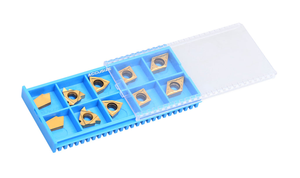 2 Pc of Each Style of Carbide Inserts for 9-Pc Indexable Carbide Turni