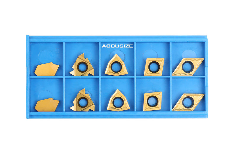 Accusize Industrial Tools 2 Pc of Each Kind of Carbide Inserts for 2988-0034, CVD Coated and Tin Coated, Total 10 Pieces, 2988-0034Inserts