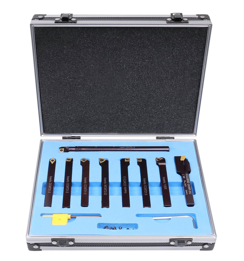 3/8" 9 Pieces/Set, Indexable Carbide Turning Tools and Boring Bar,  2988-0038