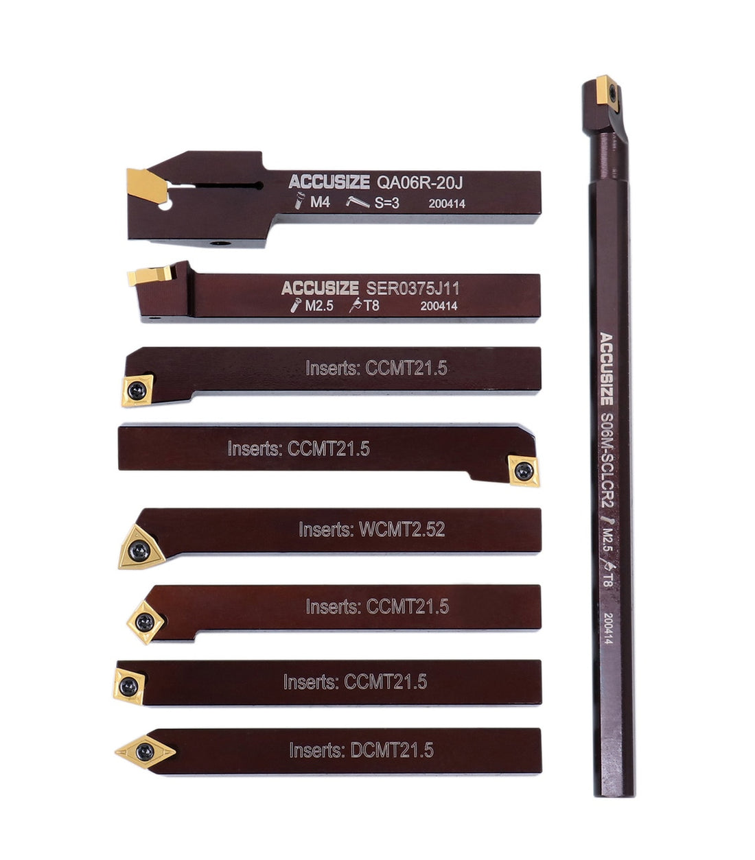 Toolly 5-Piece 3/8" Mini Lathe Carbide Insert Set - TCMT110204 Inserts For Turning, Facing, Boring - View #9