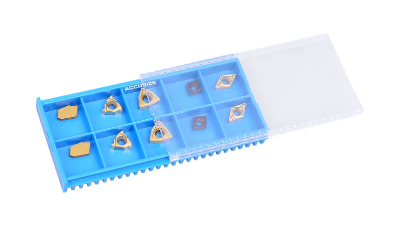 2 Pc of Each Style of Carbide Inserts for 9-Pc Indexable Carbide Turni