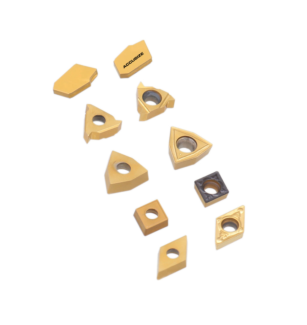 2 Pc of Each Style of Carbide Inserts for 9-Pc Indexable Carbide Turni