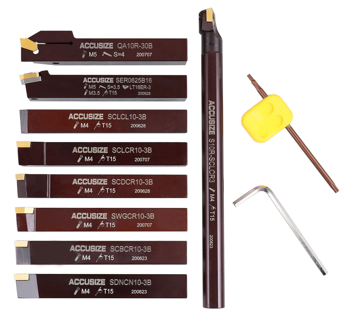5/8" 9 Pieces/Set, Indexable Carbide Turning Tools and Boring Bar,  2988-0058
