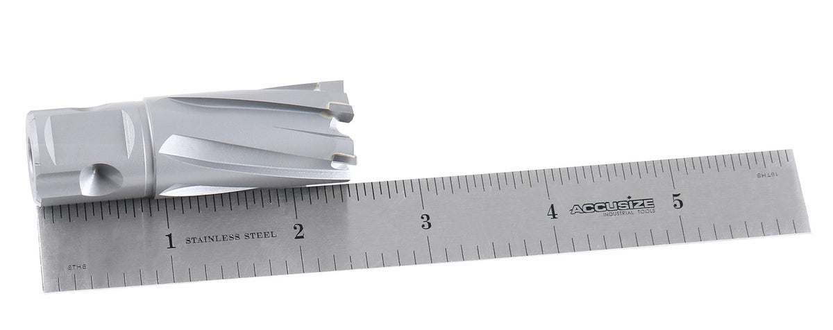 13/16'' by 1'' Cutting Depth Carbide Tipped Annular Cutter with One-Touch Shank, CBN Ground, Ansi Standard, 3080-2018