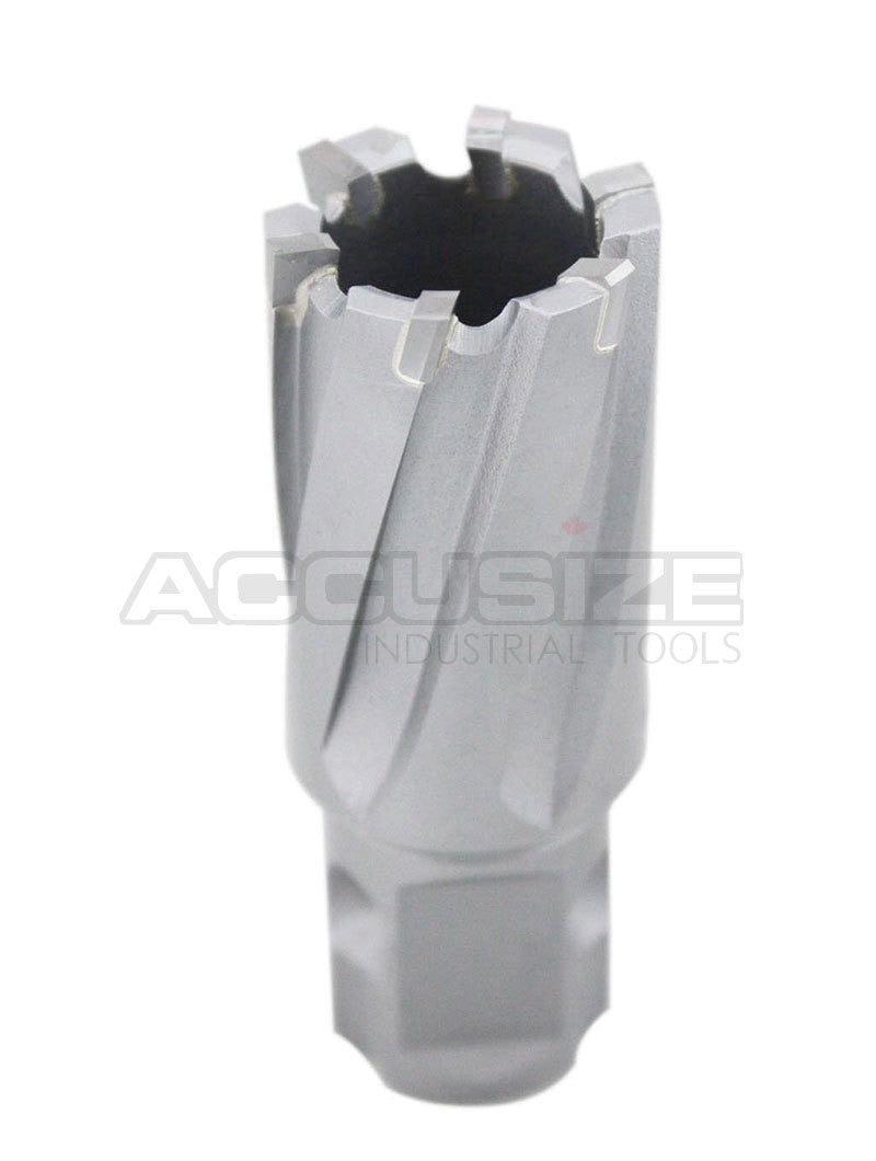 Carbide Tipped Annular Cutter with One-Touch Shank CBN Ground, ANSI Standard, Cutting Depth: 1" or 2"