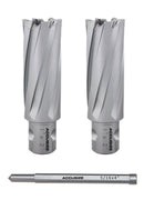 Fraises annulaires à pointe en carbure de 15/16 po x 2 po de profondeur avec tige à une touche avec une goupille pilote,