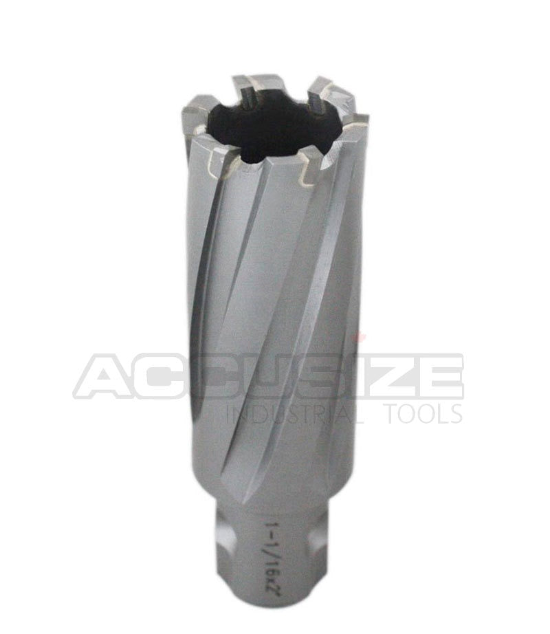 1-1/16'' x2'' Depth, Carbide Tipped Annular Cutters with One-Touch Shank with a Pilot Pin,