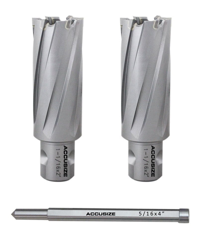 1-1/16'' x2'' Depth, Carbide Tipped Annular Cutters with One-Touch Shank with a Pilot Pin,