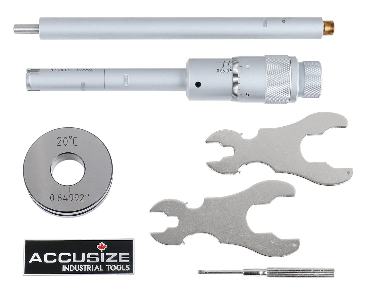 Three -Point Internal Micrometers, Ratchet Stop