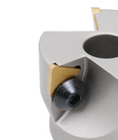 Fraise de face indexable, 90 degrés, râteau positif avec inserts TPG322, corps nickelé