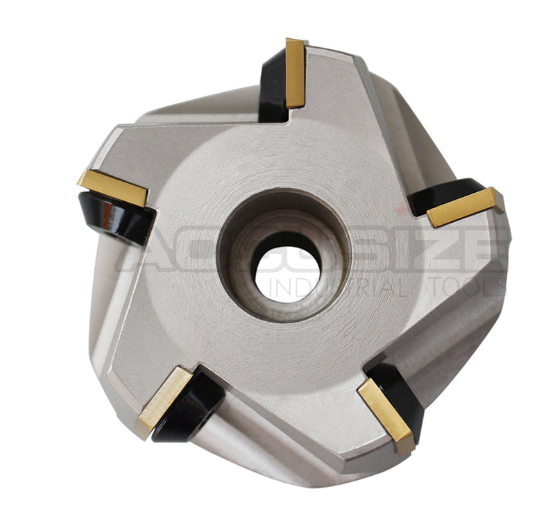 75 Degree Positive Rake Indexable Face Milling Cutters, with SPG422 Carbide Inserts Installed, Nickel Plated Body