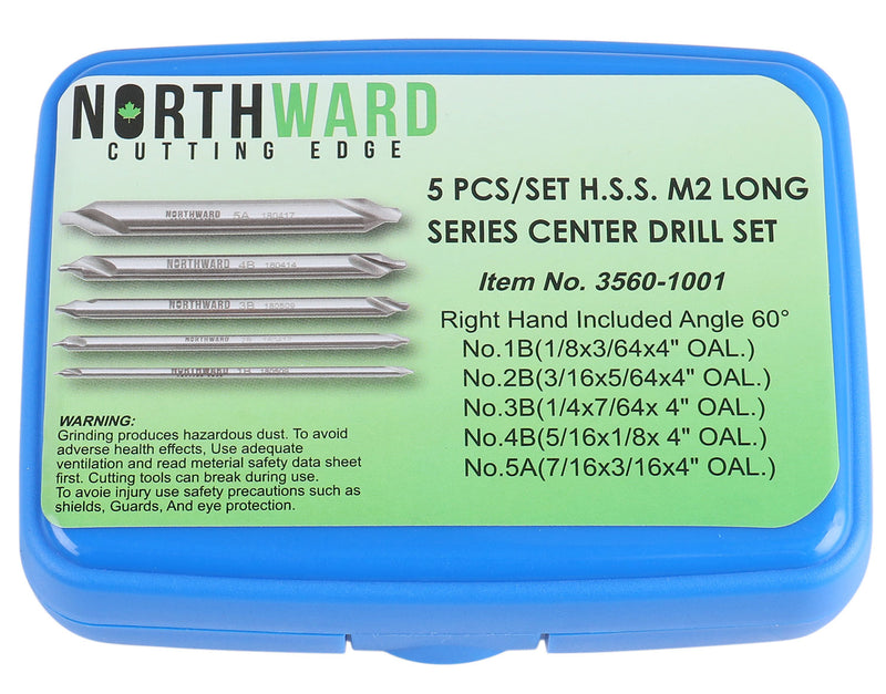 5 Pc H.S.S. M2 Long Series Center Drill Set