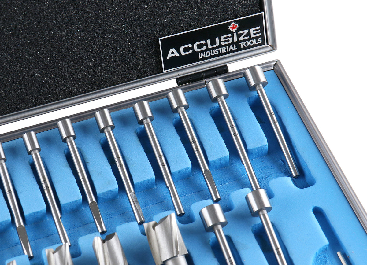21 Piece High Speed Steel Interchangeable Pilot Counterbore