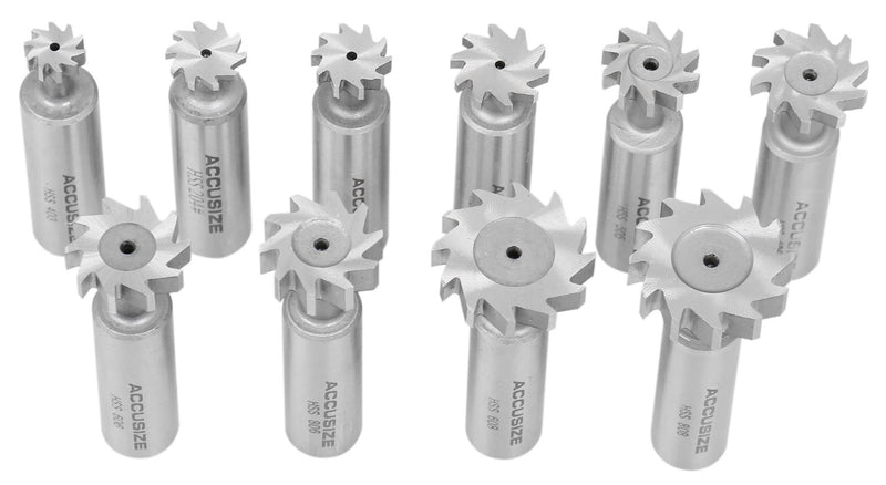 3800-1101, 10 PCS WOODRUFF KEY CUTTER SET