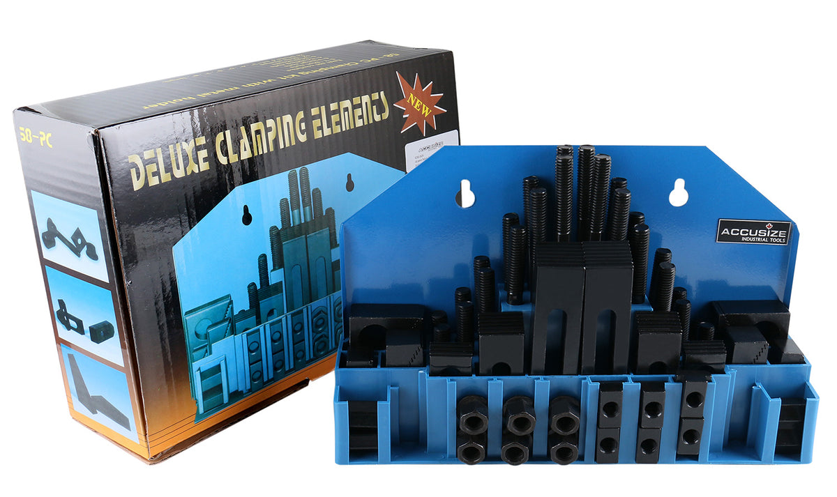 58 Pcs Deluxe Steel Clamping Kits, Table Slot 5/8'', Stud Size 1/2''-13, 4230-2626