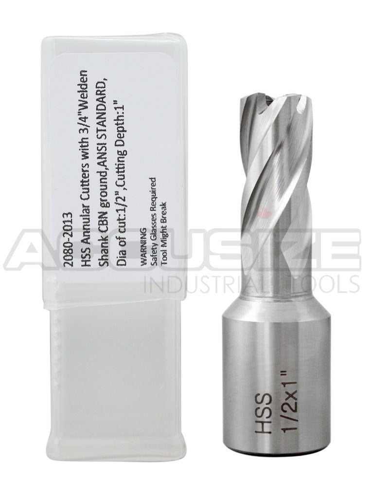 Fraises annulaires H.S.S. de 1" Profondeur de coupe, avec tige Weldon 3/4" ou 1-1/4 po, Ground CBN, ANSI STANDARD