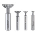 4Pc HSS Dovetail Angular Cutter Set, Right Hand Weldon Shank