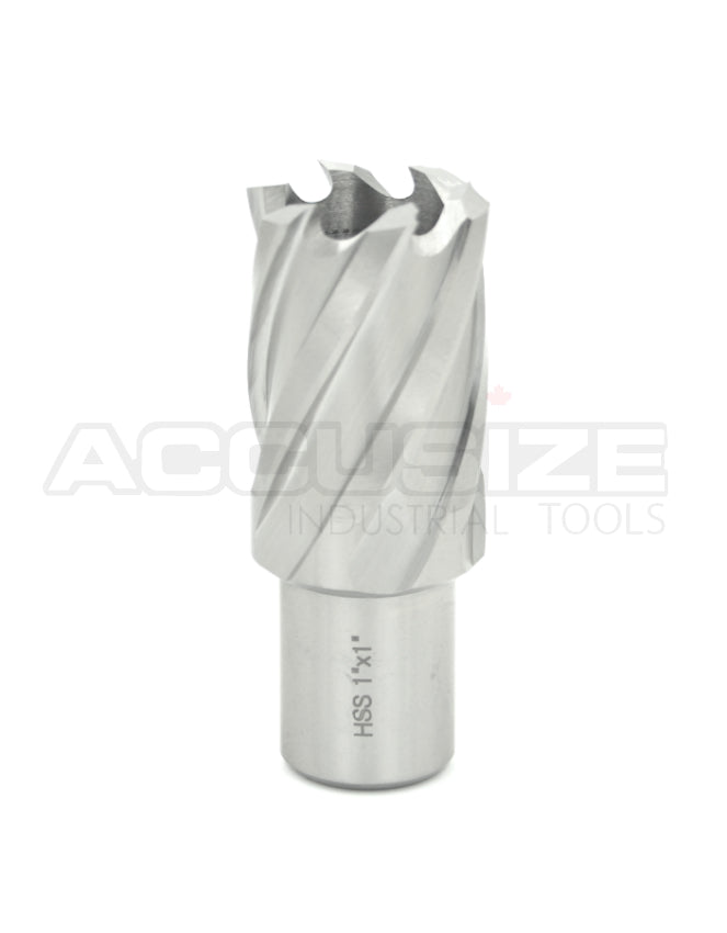 Fraises annulaires H.S.S. de 1" Profondeur de coupe, avec tige Weldon 3/4" ou 1-1/4 po, Ground CBN, ANSI STANDARD