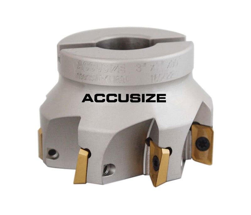 3" x 1" 90 Deg. Square Shoulder Indexable Face Mill plus 17 pc of APKT1604 Inserts, #4508-0018+0056-1604