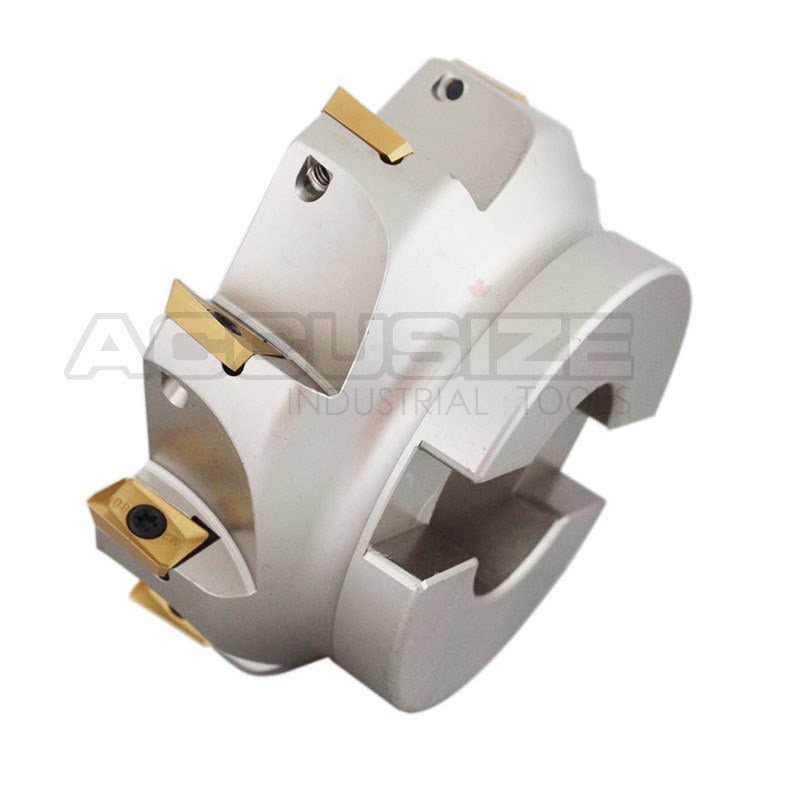 4" x 1-1/2" 90 Deg. Square Shoulder Indexable Face Mill w/ 18 APKT1604 Inserts, #4508-0020+0056-1604