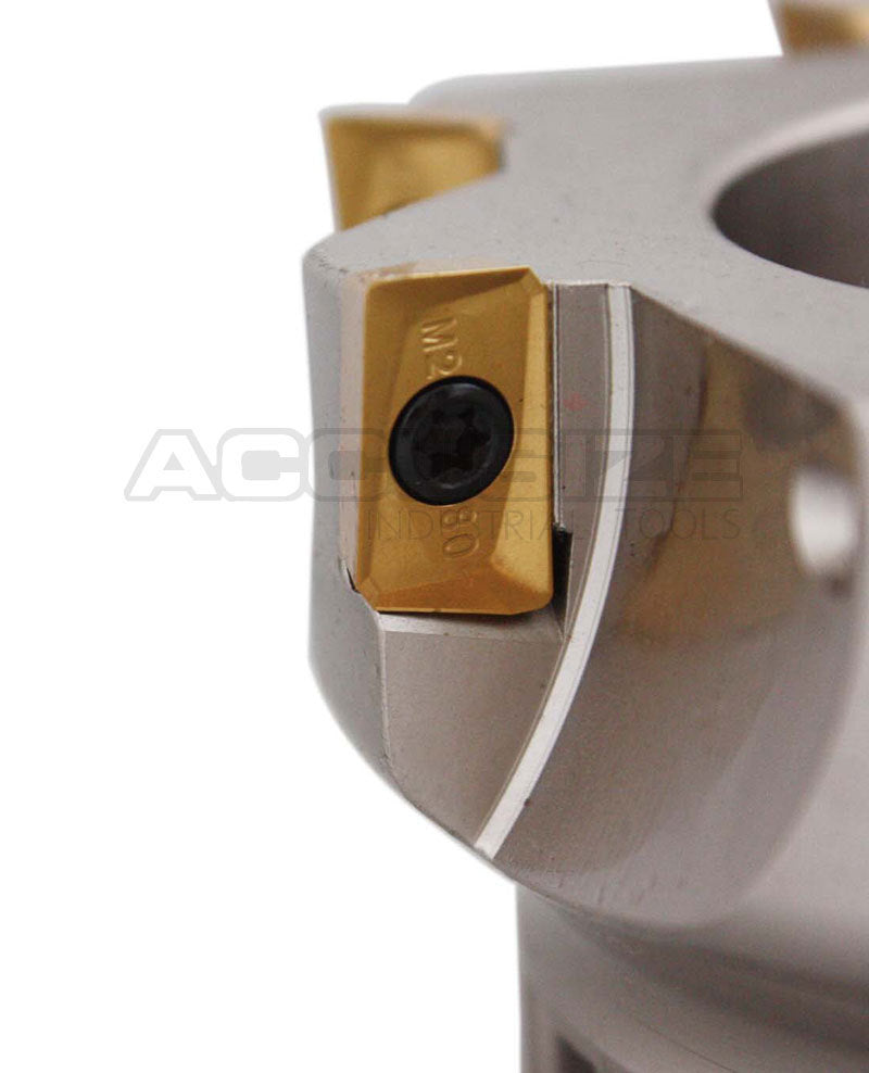4" x 1-1/2" 90 Deg. Fraise de visage à épaules carrées indexables avec 18 inserts APKT1604, #4508 -0020+0056-1604