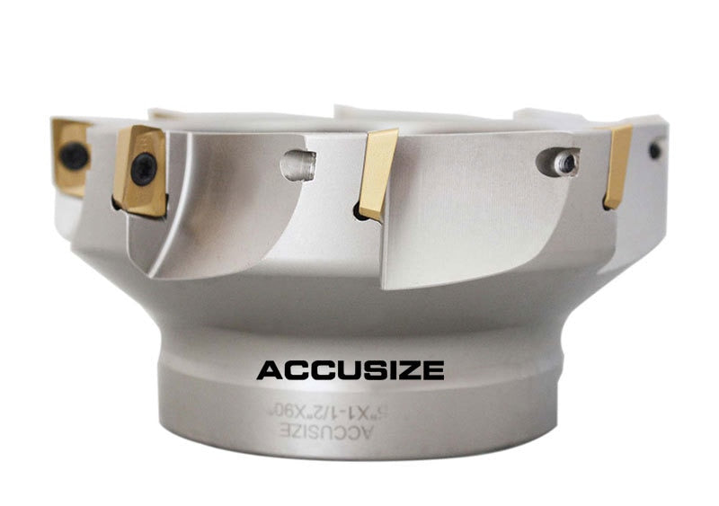 5" x 1-1/2" 90 Deg. Square Shoulder Indexable Face Mill w/ 18 APKT1604 Inserts, #4508-0022B+0056-1604