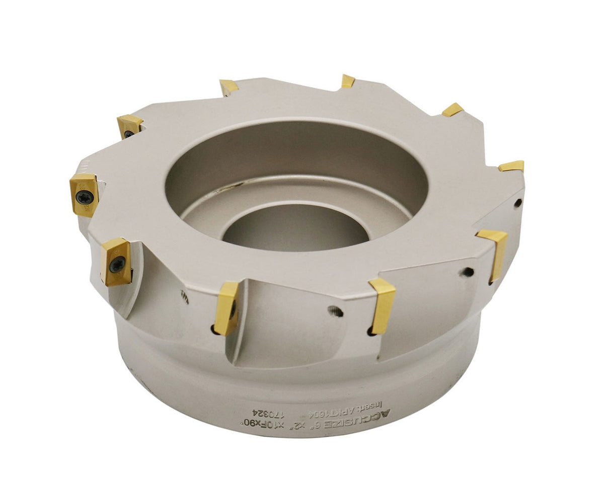 6" x 2" 90 Deg. Square Shoulder Indexable Face Mill w/ 10 pieces APKT1604 Inserts, #4508-0024