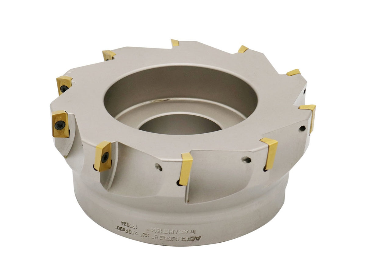 6" x 2" 90 Deg. Square Shoulder Indexable Face Mill w/ 10 pieces APKT1604 Inserts, #4508-0024