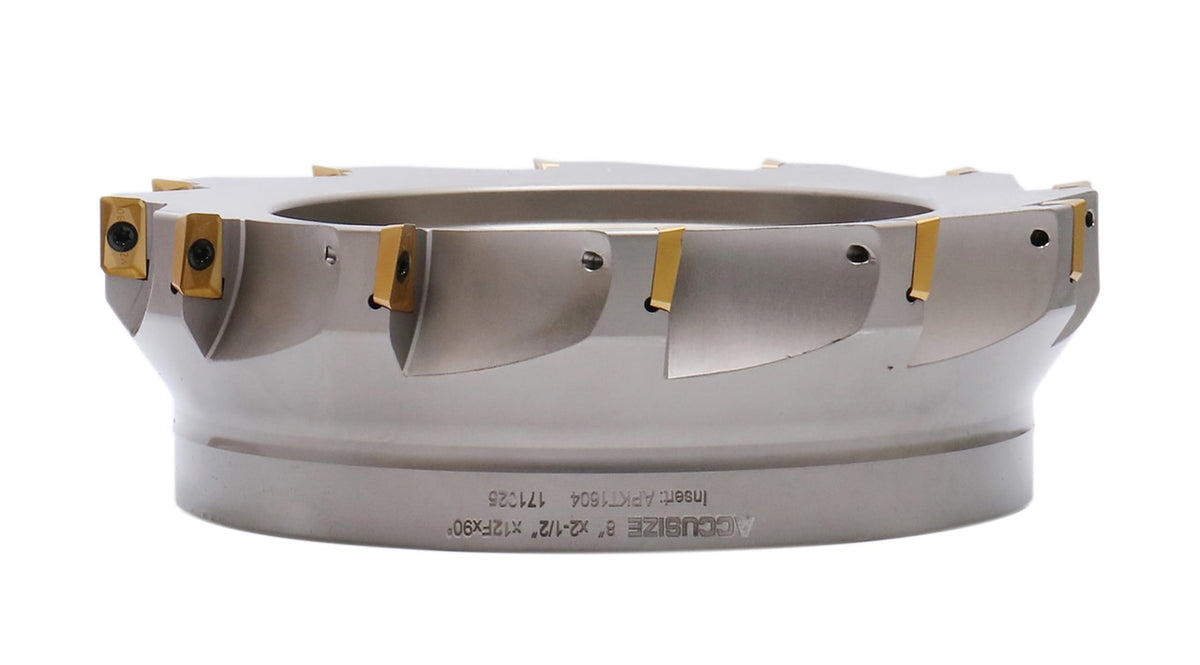 8" x 2-1/2"  Square Shoulder Indexable Face Mill w/ 12 pieces APKT1604 Insert, #4508-0026
