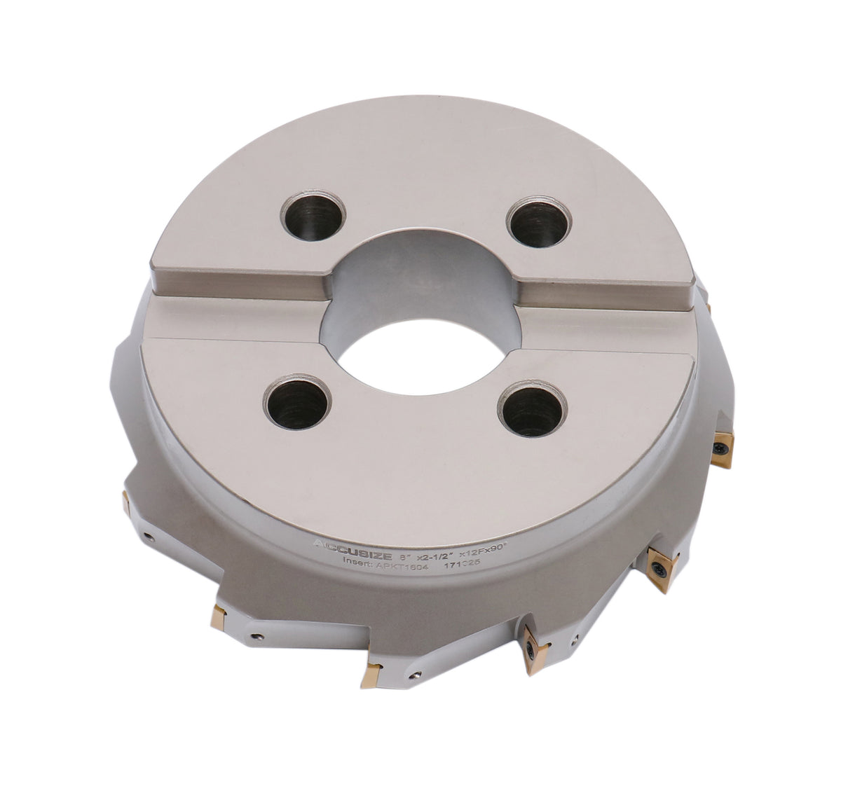 8" x 2-1/2"  Square Shoulder Indexable Face Mill w/ 12 pieces APKT1604 Insert, #4508-0026