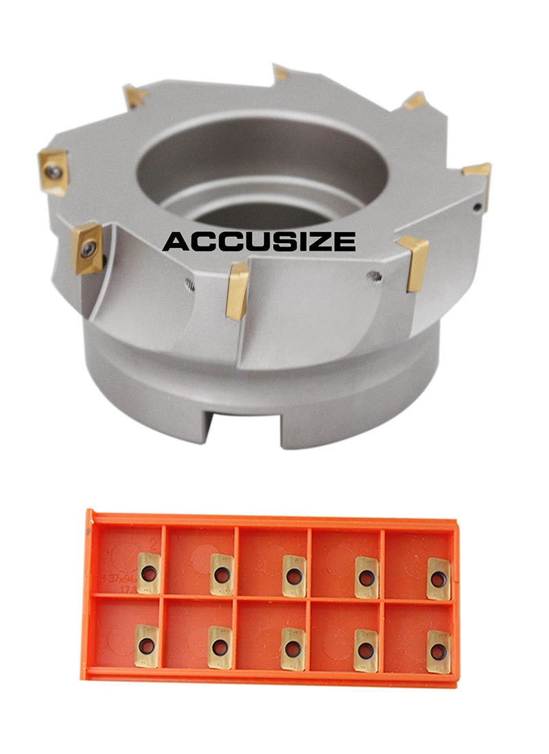4" x 1-1/2" 90 Deg. Square Shoulder Indexable Face Mill w/ 18 pc of APKT11T308 Inserts,