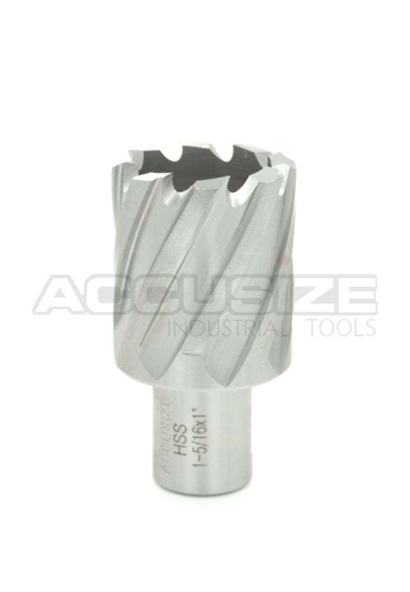 Fraises annulaires H.S.S. de 1" Profondeur de coupe, avec tige Weldon 3/4" ou 1-1/4 po, Ground CBN, ANSI STANDARD