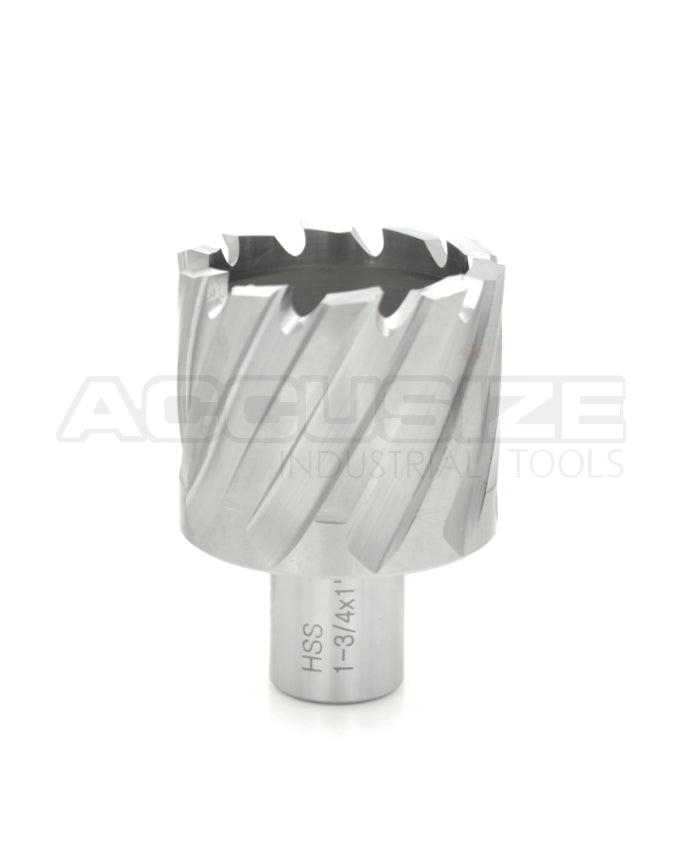Fraises annulaires H.S.S. de 1" Profondeur de coupe, avec tige Weldon 3/4" ou 1-1/4 po, Ground CBN, ANSI STANDARD