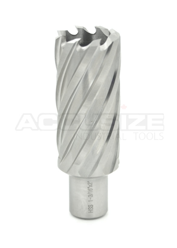 Fraises annulaires H.S.S. de 2" Profondeur de coupe avec tige Weldon 3/4" ou 1-1/4 po, sol CBN, norme ANSI