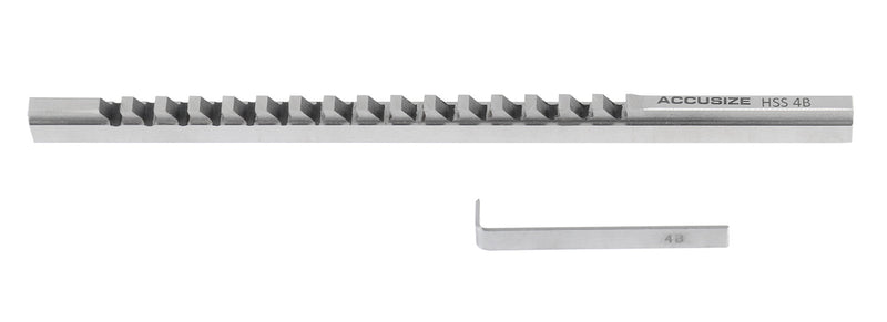 4Mm-B Keyway Broach, 19/64'' to 1-11/16'' Length of Cut, Requires 1 Shim, 5001-0006