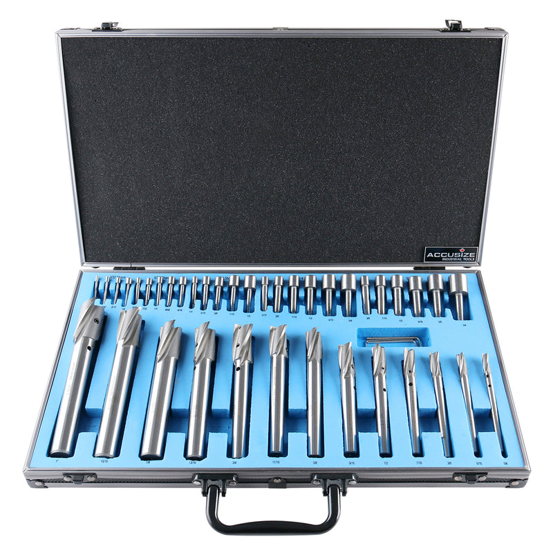 39 Pc Hss Interchangeable Pilot Counterbore Set, Counterbores from 1/4'' up to 1'' by 16ths, 500S-A000