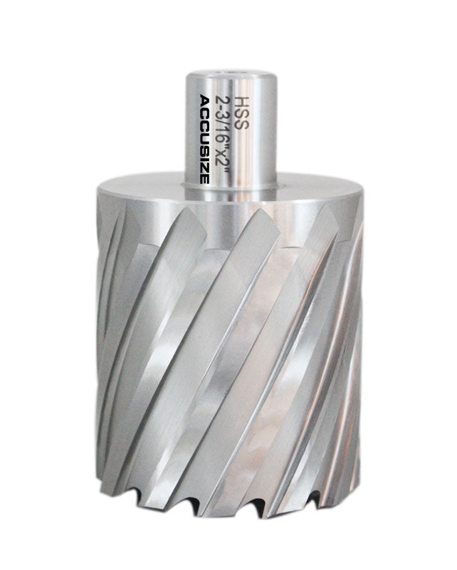 Fraises annulaires H.S.S. de 2" Profondeur de coupe avec tige Weldon 3/4" ou 1-1/4 po, sol CBN, norme ANSI