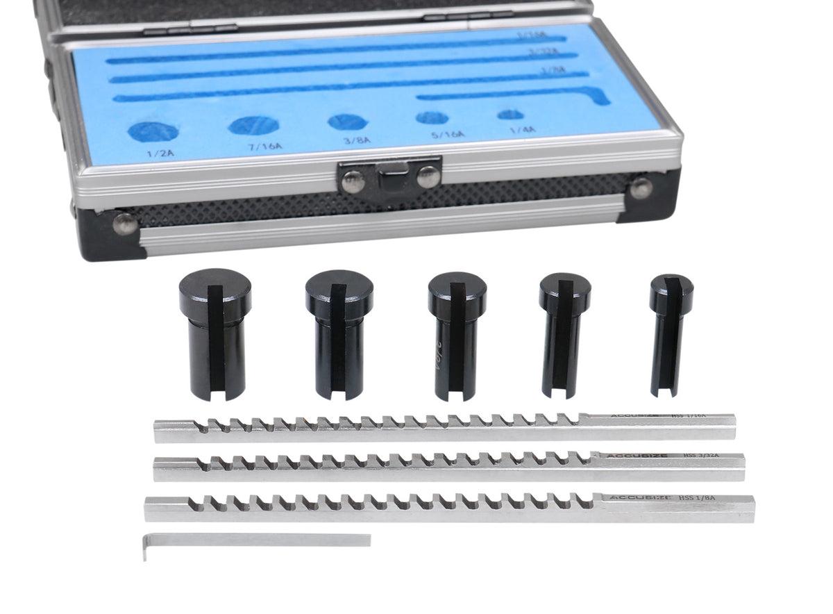 No.00 Hss Keyway Broach Precision Sets in Fitted Wooden Box, 5100-0001