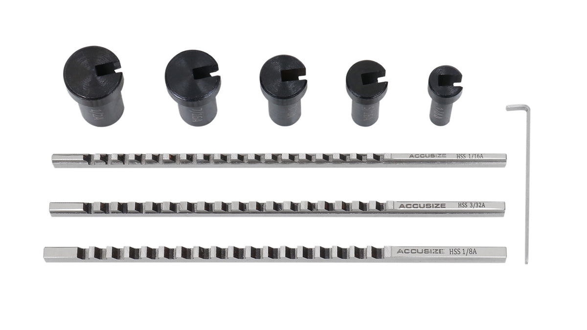 No.00 Hss Keyway Broach Precision Sets in Fitted Wooden Box, 5100-0001