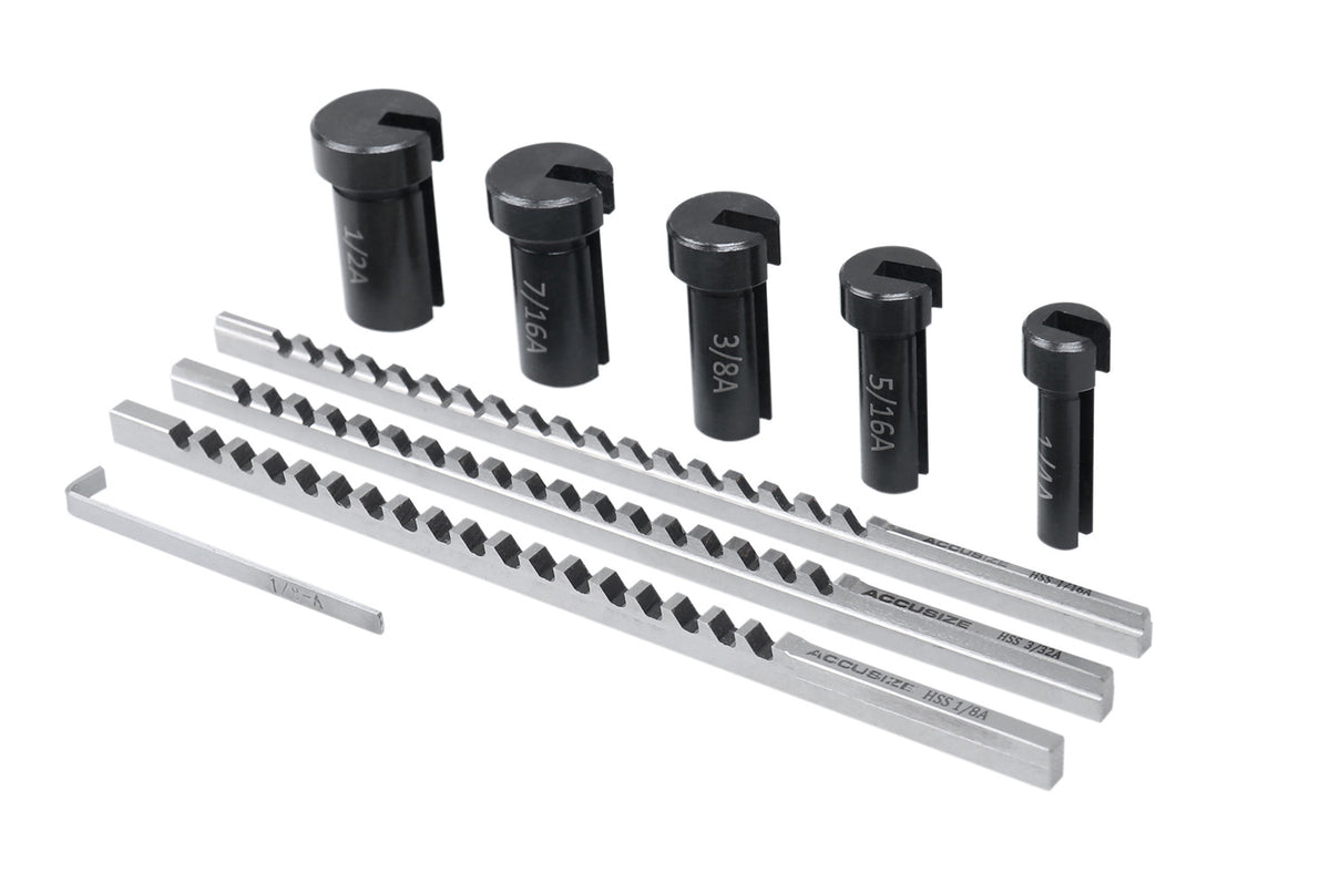 5100-0001, No.00 Precision H.S.S. Keyway Broach Sets