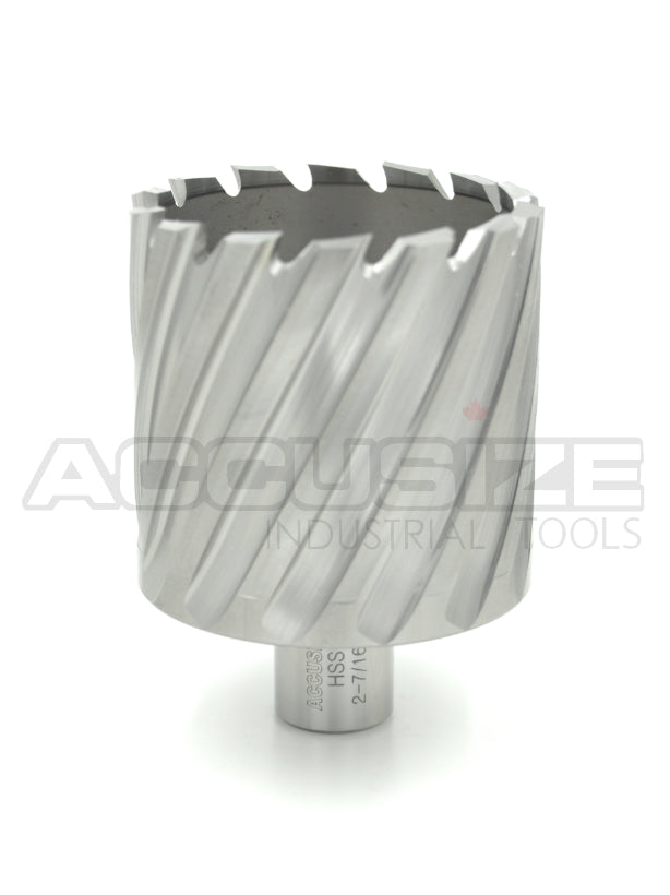 Fraises annulaires H.S.S. de 2" Profondeur de coupe avec tige Weldon 3/4" ou 1-1/4 po, sol CBN, norme ANSI