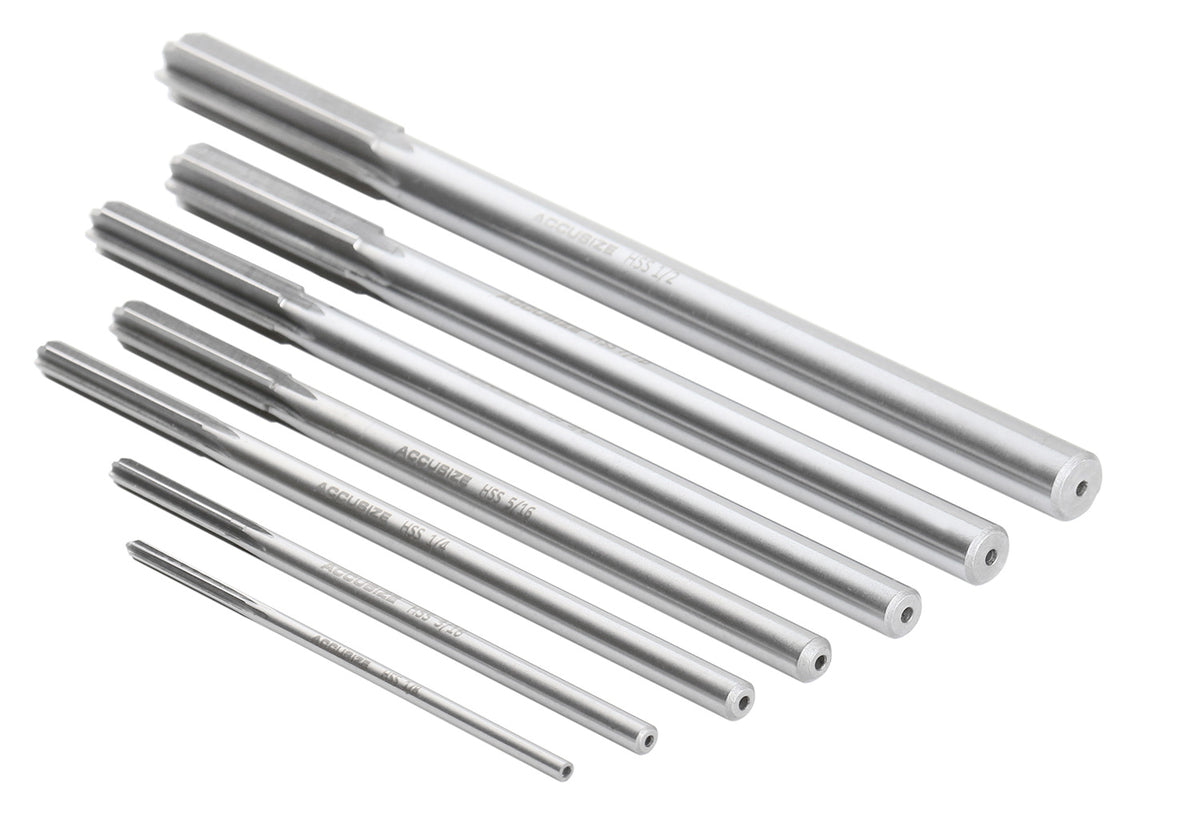 HSS M2 Premium Chucking Reamer Sets, Straight Flute, Straight Shank, Right Hand Cut, ANSI, in Aluminum Case