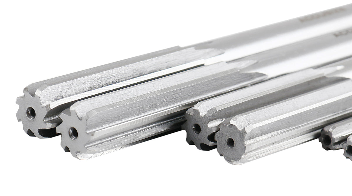 HSS M2 Premium Chucking Reamer Sets, Straight Flute, Straight Shank, Right Hand Cut, ANSI, in Aluminum Case