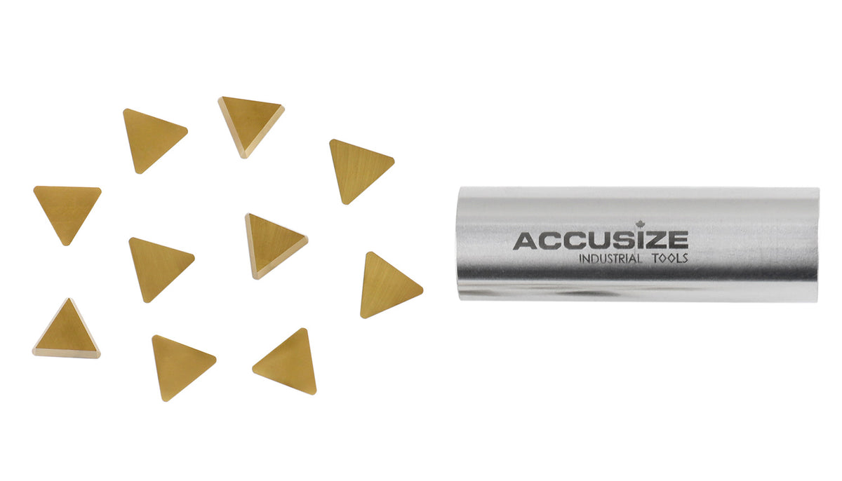Tpg221 Tin Coated Carbide Inserts, 10 Pcs/Box, 6127-1022x10