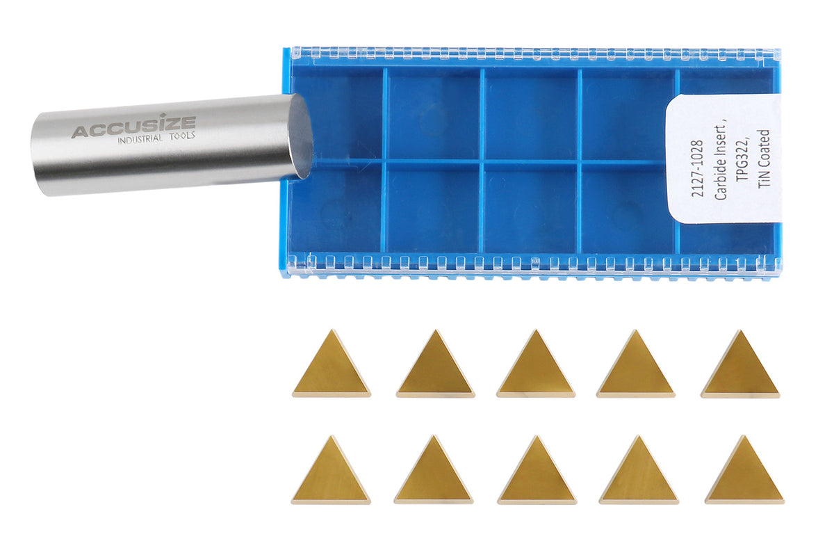 TPG, TiN Coated Carbide Inserts, 10 Pcs/Set