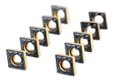 Ccmt21.51-Md Cvd Coated Carbide Inserts, 10 Pcs/Box, Black and Yellow, 6200-1008